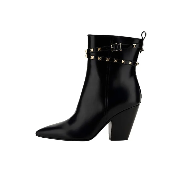 Valentino Rockstud Ankle Boots 5cm Women's Black-0