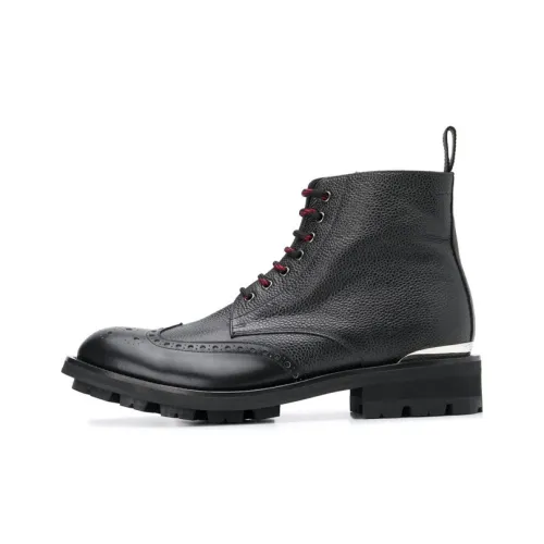 Alexander McQueen Pebble Grain Commando Boots 'Black'