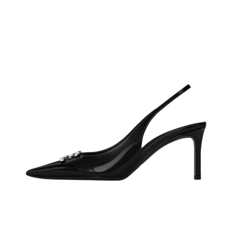 CELINE Triomphe Slim Heel High Heels Women's Black-0