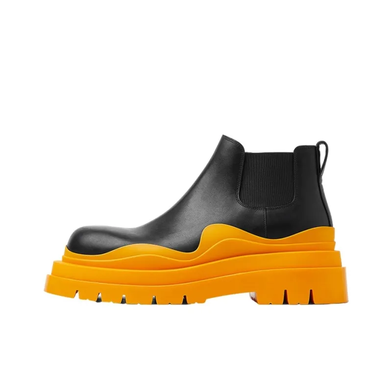 Bottega Veneta Tire Chelsea Ankle Length Chelsea Boots Men's Orange-0