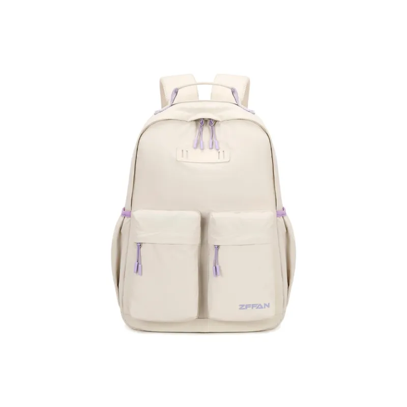 ZUOFEIFAN Fabric Backpack Regular Women's Ecru-0