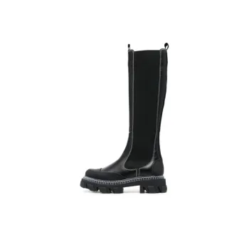 GANNI Knee-High Chelsea Boots Women's Black