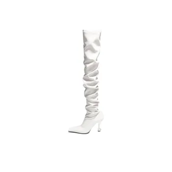 PROENZA SCHOULER Trap Over the knee Boots 9cm Women's White