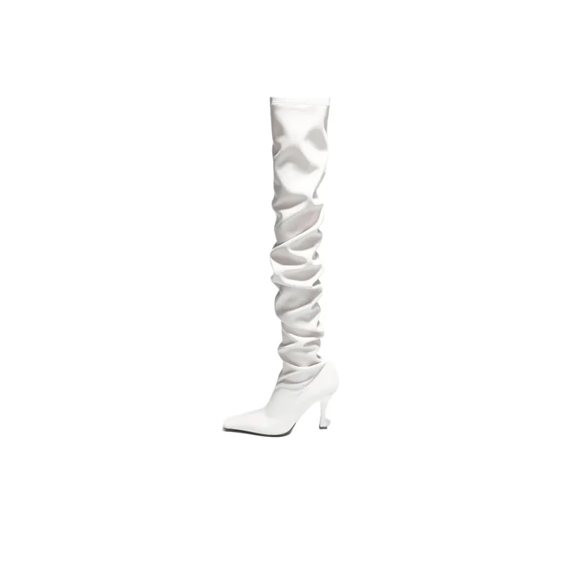 PROENZA SCHOULER Trap Over the knee Boots 9cm Women's White-0