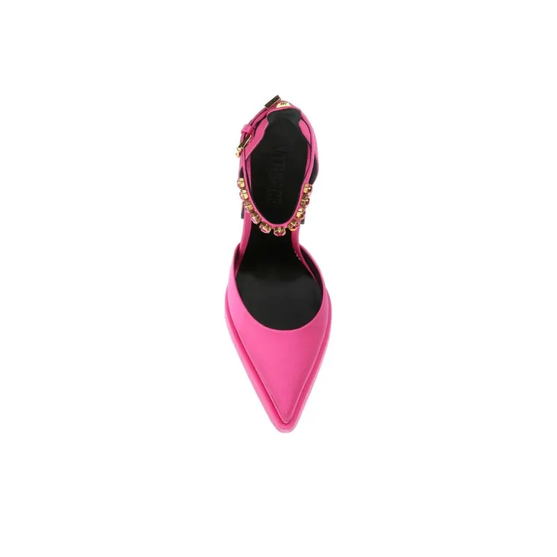 VERSACE Aevitas 160mm Pointy Platform Pumps Light Pink Satin-3