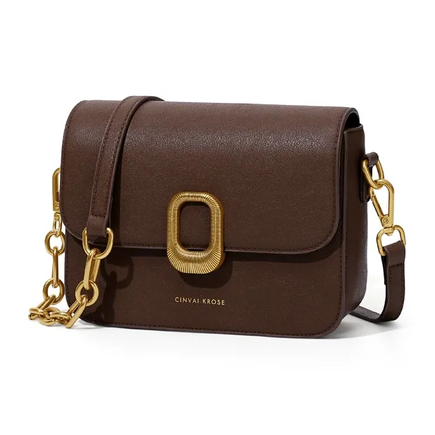 Simvay Clos Synthetic Leather Shoulder Bag Crossbody Bag Small Size Women's Brown/Coffee-6