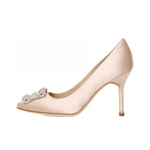 MANOLO BLAHNIK Slim Heel High Heels 10.5cm Women's Pink Beige