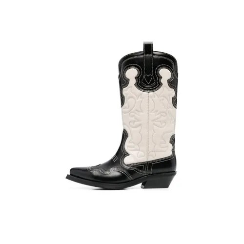 GANNI Two-tone Leather Western Boots