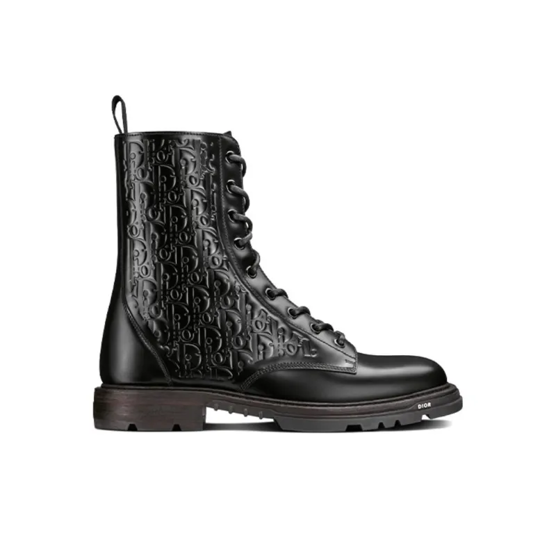 DIOR Explorer 2 Boots Black DIOR Oblique Embossed-1