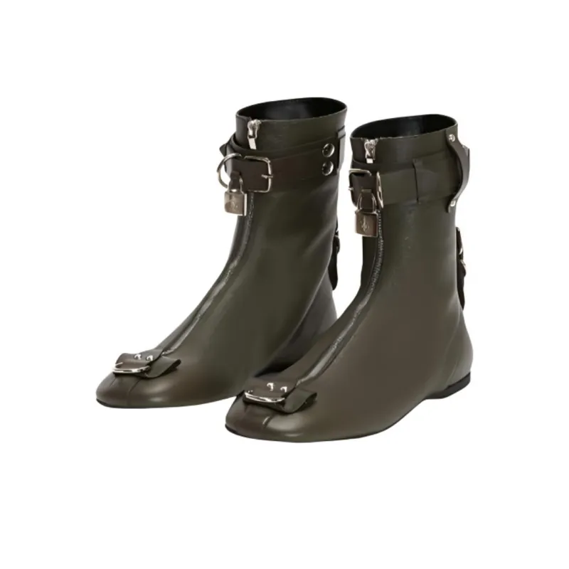 JW Anderson Padlock Ankle Boots Men's Green-2