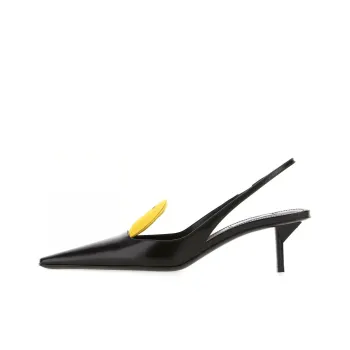 PRADA Slim Heel High Heels Women's Black Yellow