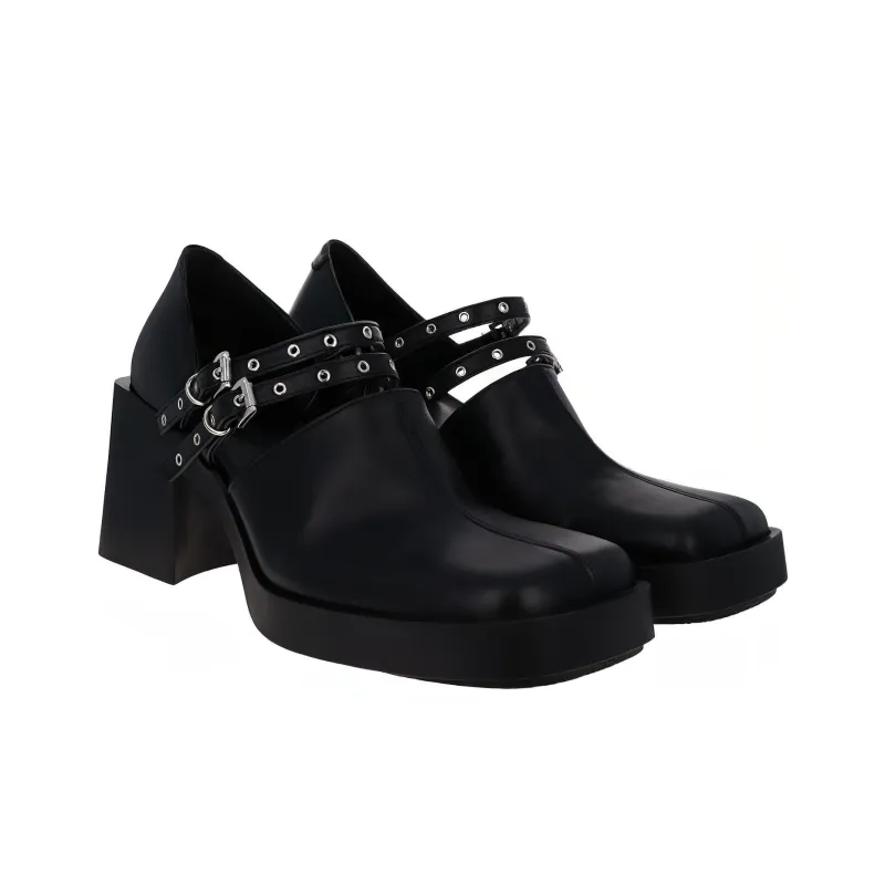 JUSTINE CLENQUET Kim Chunky Heel High Heels 8cm Women's Black-2
