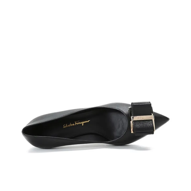FERRAGAMO Slim Heel High Heels 5.5cm Women's Black-4