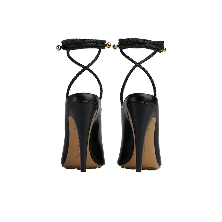 Bottega Veneta Spritz Slim Heel High Heels 10cm Women's Black-4