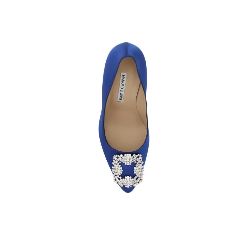 MANOLO BLAHNIK Slim Heel High Heels 11cm Women's Blue-4