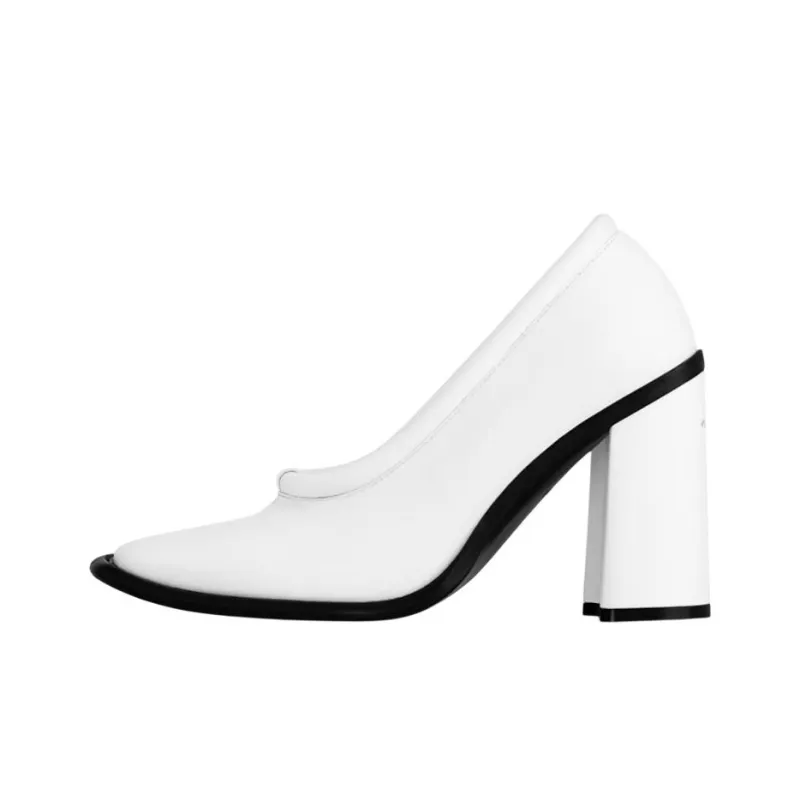 LOUIS VUITTON Berlin Chunky Heel High Heels 9.5cm Women's White-0
