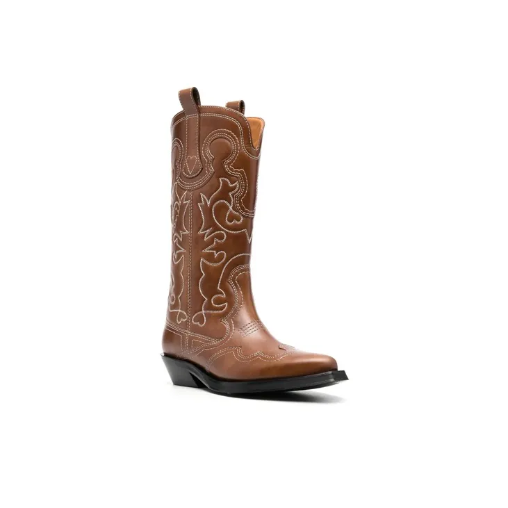 GANNI Ankle Boots Women's Brown-2