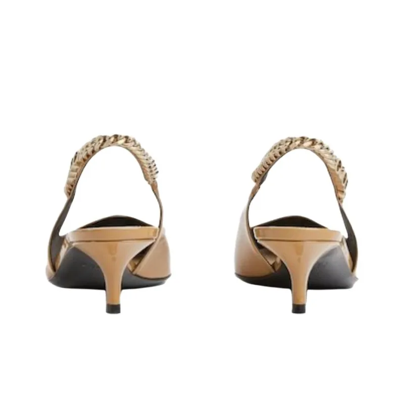 GUCCI Signoria Slim Heel High Heels 4.5cm Women's Beige-4