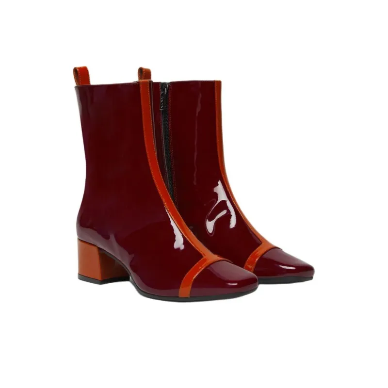 Carel Audrey Ankle Boots 4cm Women's Red Brown-2