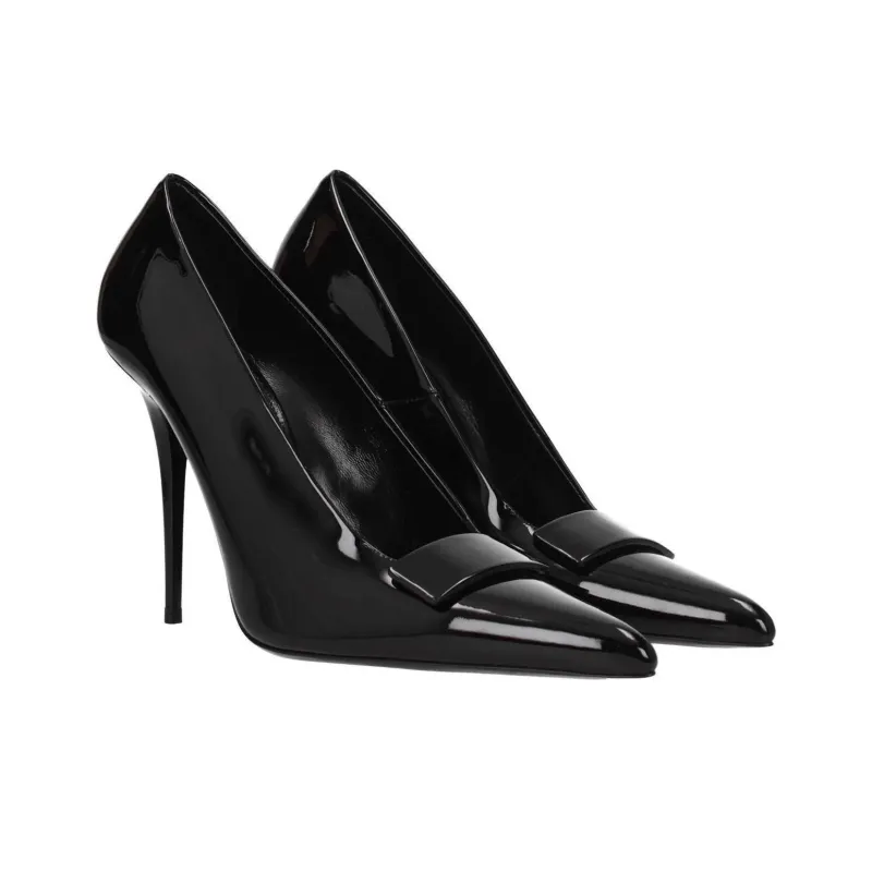 SAINT LAURENT Sue Slim Heel High Heels Women's Black-4