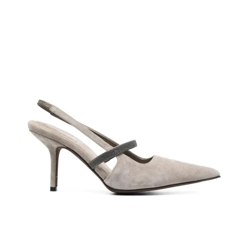 Brunello Cucinelli Pointed Toe Slingback Pumps-1