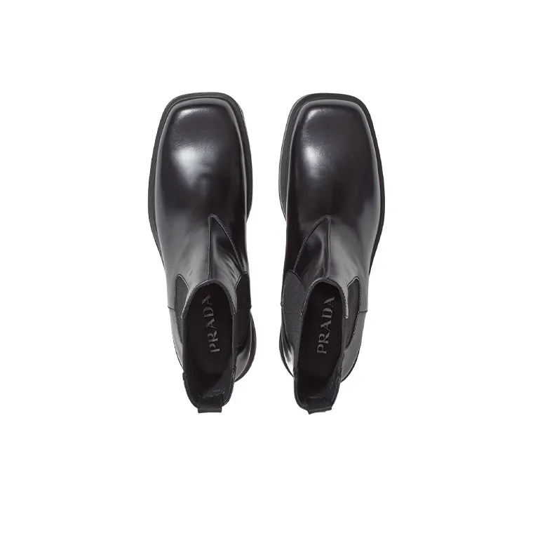 PRADA Short Chelsea Boots Men's Black-3