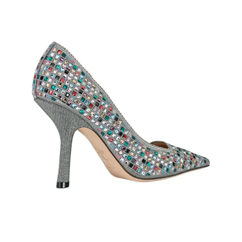 DIOR Capture Slim Heel High Heels 10cm Women's Silver-3