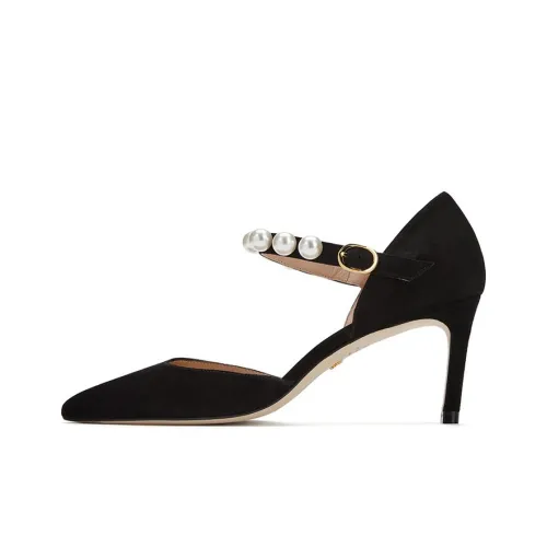 Stuart Weitzman/SW Mary Jane Slim Heel High Heels 7cm Women's Black
