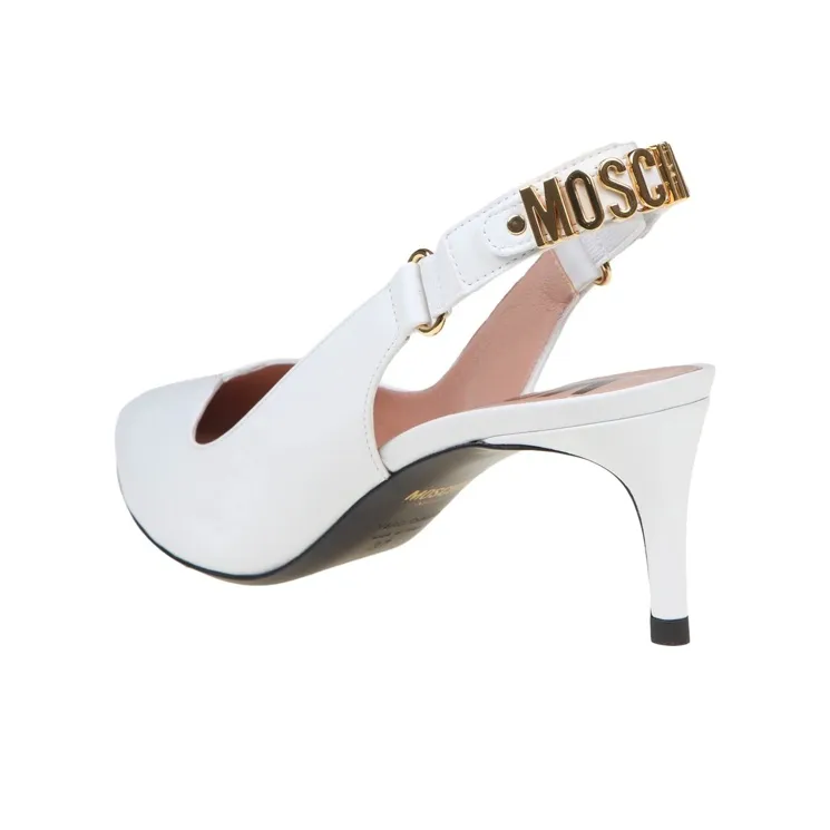 MOSCHINO 65mm Logo Slingback-strap Pumps-3