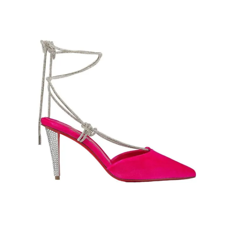 Christian Louboutin Astrid Lace 85mm Velvet Pumps-1
