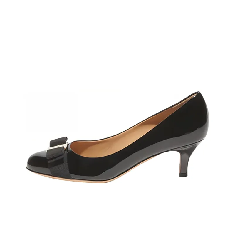 FERRAGAMO Carla Cone Heel High Heels Women's Black-0