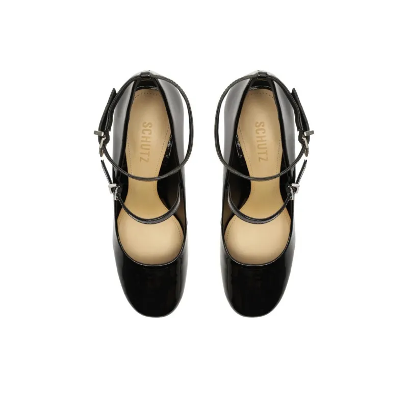 Schutz Dorothy Pump Spool Heel High Heels 8.7cm Women's Black-4