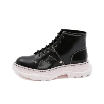 Alexander McQueen Tread Lace Up Boot Black Pink Women's