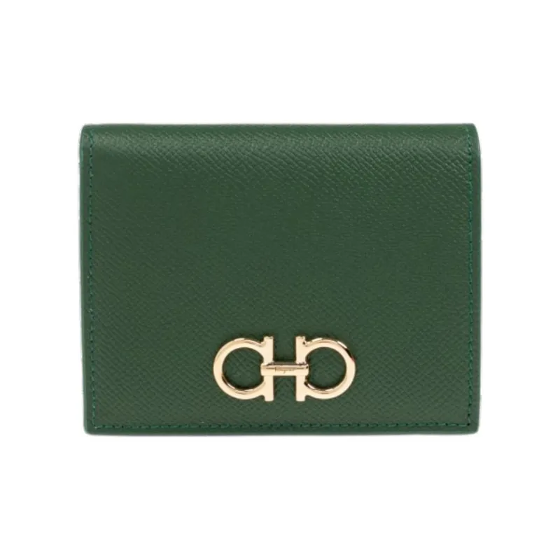 FERRAGAMO Leather Wallet Women's Green-0