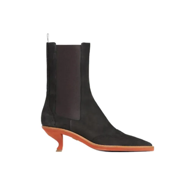 THOM BROWNE Brogued Wing-tip Chelsea Boot With Sculpted Heel-1