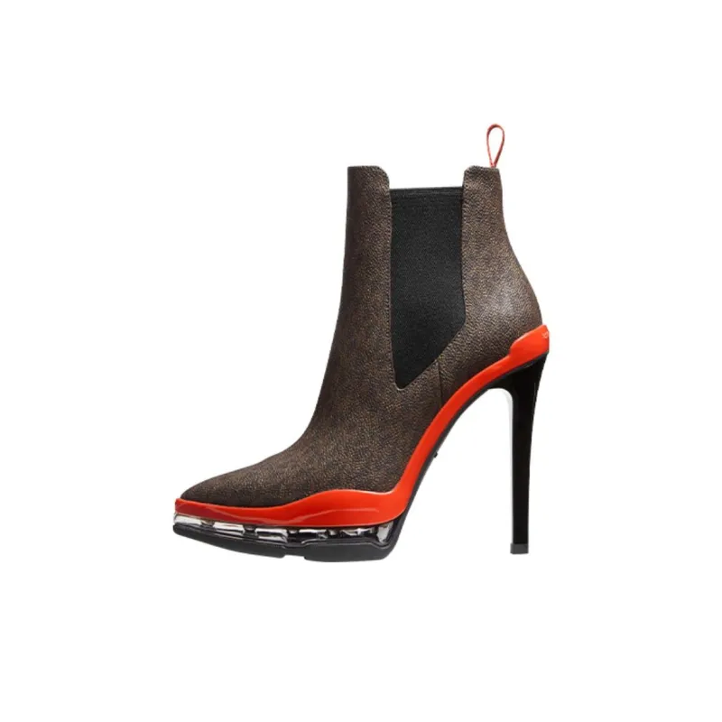 MICHAEL KORS Keke Short Chelsea Boots Women's Dark Brown-0