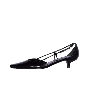 By Far 40mm Francine Creased Leather Pumps