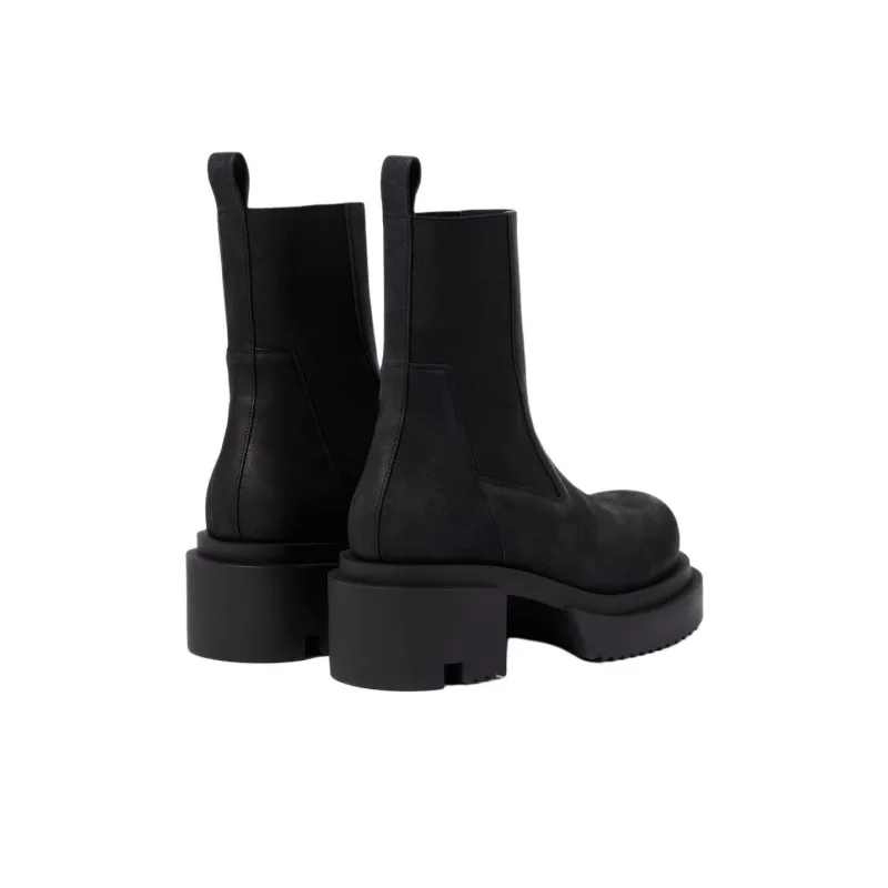 RICK OWENS/RO Beatle Short Chelsea Boots 7.5cm Men's Black-3