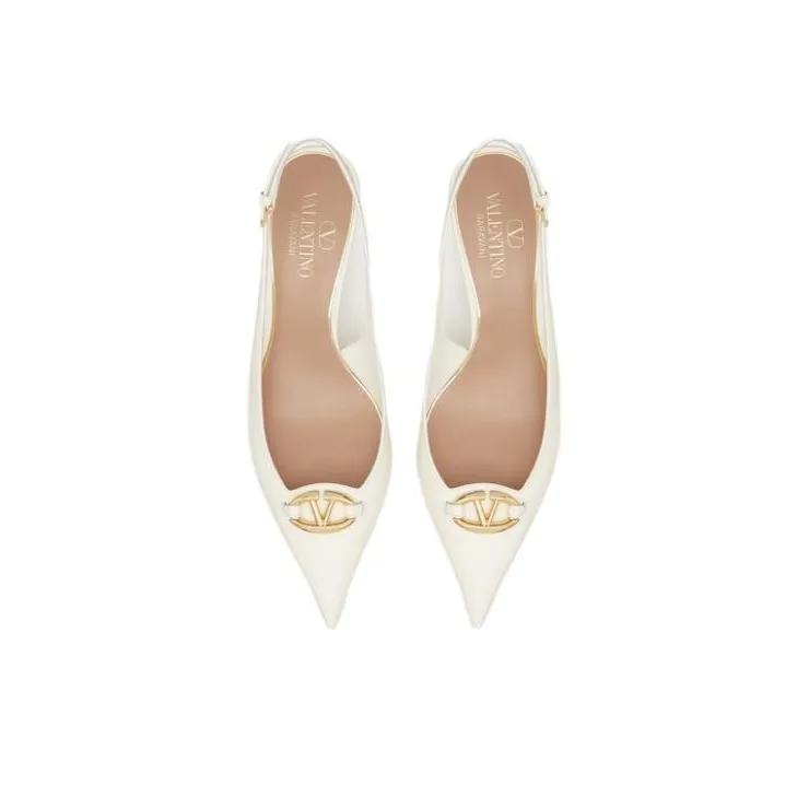 Valentino Garavani VLogo Signature 60mm Leather Slingback Pumps-3
