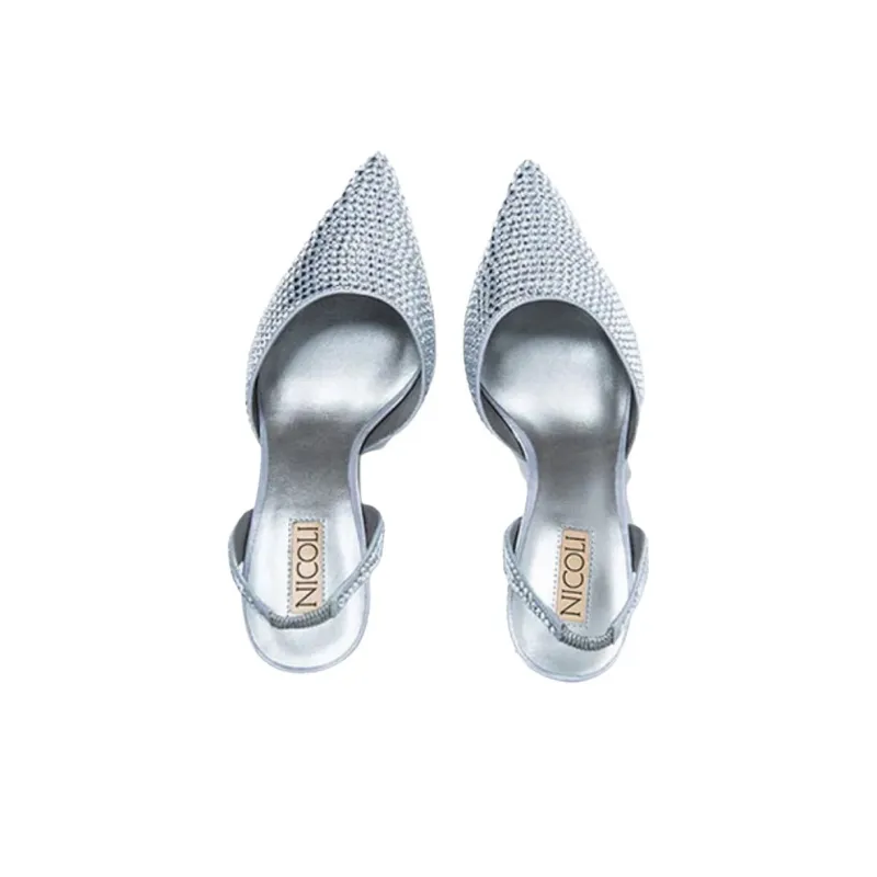 NICOLI Hayley High Heels 8cm Women's Silver-4
