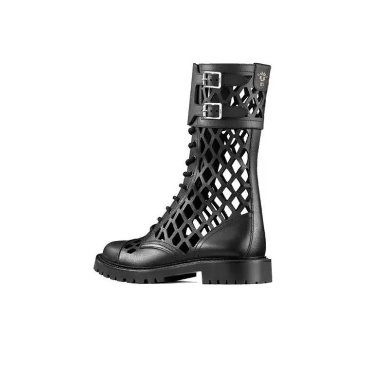 DIOR D-Trap Ankle Boots 3cm Women's Black-2