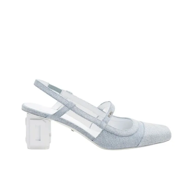 GCDS Lilit Chunky Heel High Heels 5cm Women's Light Blue-1