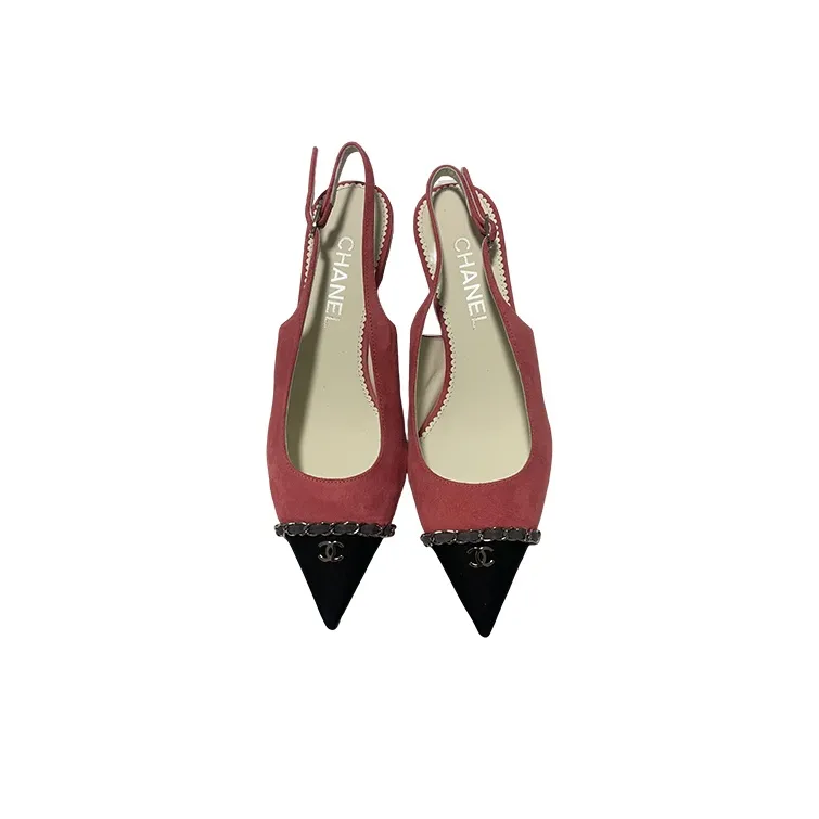 CHANEL High Heels Women's Red Black-3