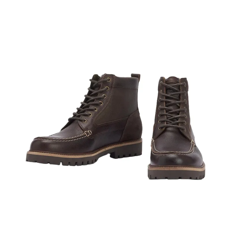 BARBOUR Sheene Moc Toe Ankle Boots Men's Brown-3