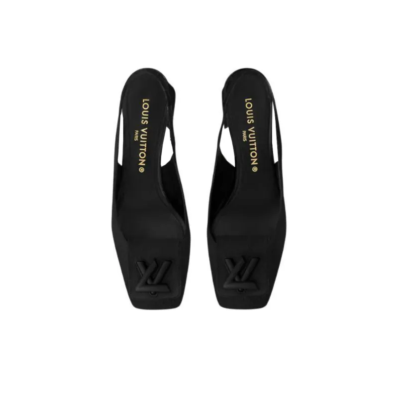 LOUIS VUITTON Shake Chunky Heel High Heels 5.5cm Women's Black-3