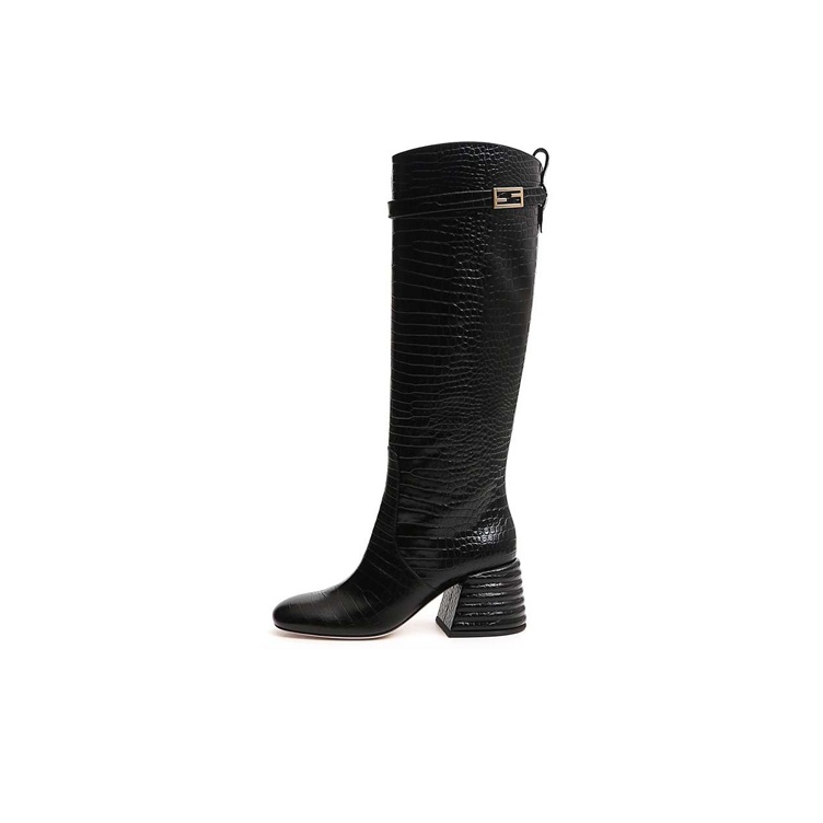 1,5k Authentic Fendi Rockoko FF Zucca Leather Over The Knee