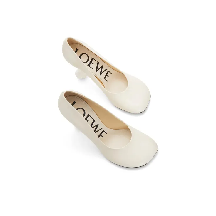 LOEWE Toy Slim Heel High Heels 9cm Women's White-2