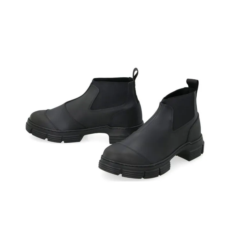 GANNI Crop City Chelsea Boots Women's Black-2
