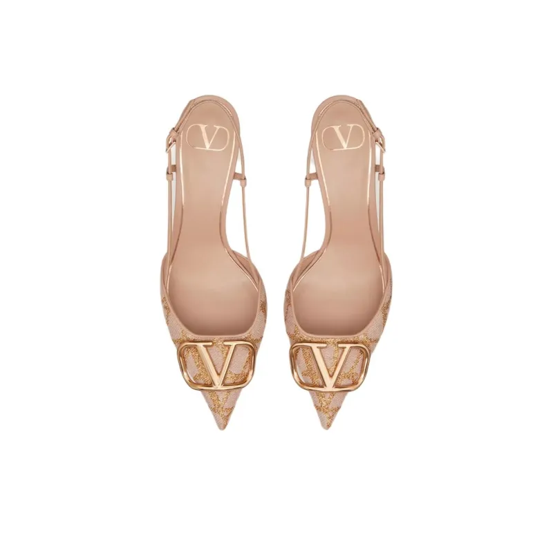 Valentino Slim Heel High Heels 8cm Women's Rose Gold-3