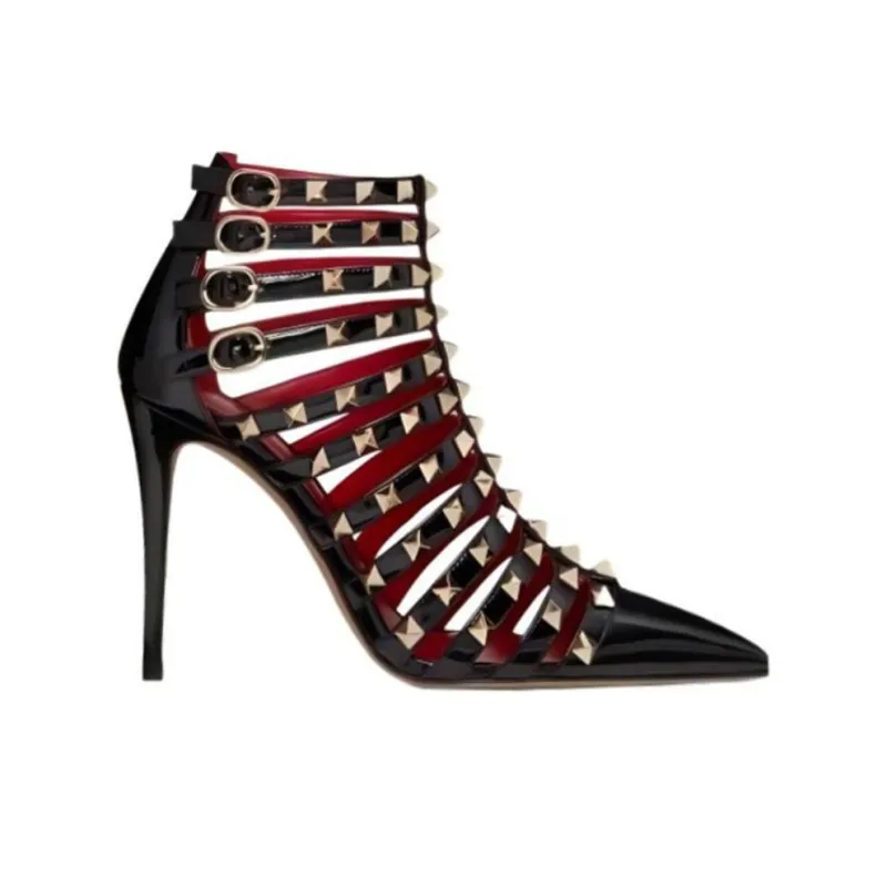 Valentino ROCKSTUD Slim Heel High Heels 9.5cm Women's Black-1